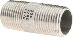 Value Collection - 3/8" Pipe x 1-1/2" Long, Grade 304/304L Stainless Steel Pipe Nipple - Welded & Threaded - Strong Tooling