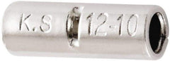 Value Collection - 12 to 10 AWG Compatible, Noninsulated, Crimp-On Butt Splice Terminal - 2 Wire Entries, Copper Contacts, 0.591" OAL - Strong Tooling