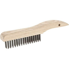 Weiler - 4 Rows x 16 Columns Steel Scratch Brush - 10" Brush Length, 10" OAL, 1-3/16 Trim Length - Strong Tooling