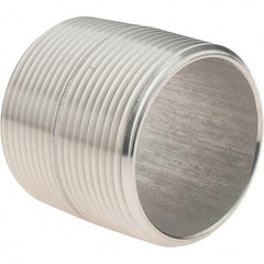 Value Collection - 1-1/2" Pipe x 1-3/4" Long, Grade 316/316L Stainless Steel Pipe Nipple - Welded & Threaded - Strong Tooling