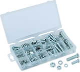 240 Pc. USS Nut & Bolt Assortment - Bolts; hex nuts and washers. Zinc oxide finish - Strong Tooling