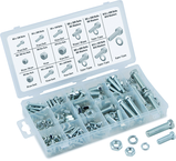 240 Pc. Metric Nut & Bolt Assortment - Bolts; hex nuts and washers. Zinc Oxide finish - Strong Tooling