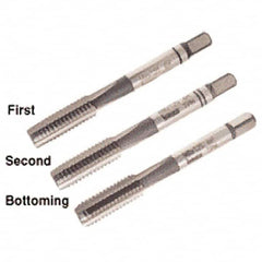 Iscar - M2x0.40 Metric Coarse, 3 Flute, Bottoming, Plug & Taper, Uncoated, Uncoated Finish, High Speed Steel Tap Set - Right Hand Cut, 36mm OAL, 0.315" Thread Length, 6H Class of Fit, Series TPH - Strong Tooling