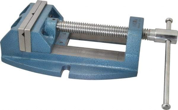 Wilton - 5" Jaw Opening Capacity x 2-1/8" Throat Depth, Horizontal Drill Press Vise - 5" Wide x 2-1/8" High Jaw, Stationary Base, Standard Speed, 12-3/4" OAL x 4.4" Overall Height, Cast Iron - Strong Tooling