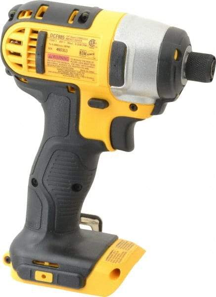 DeWALT - 20 Volt, 1/4" Drive, 117 Ft/Lb Torque, Cordless Impact Driver - Pistol Grip Handle, 2800 RPM, Lithium-Ion, Bare Tool - Strong Tooling