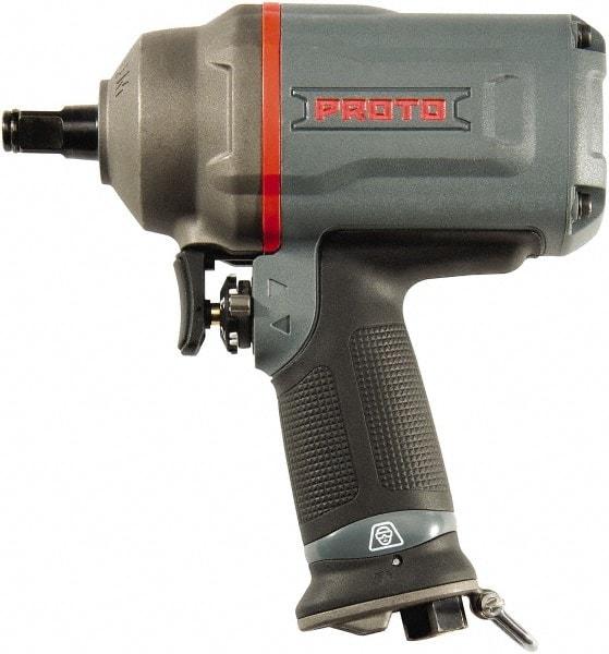 Proto - 1/2" Drive, 7,225 RPM, 1,260 Ft/Lb Torque Impact Wrench - Pistol Grip Handle, 1,160 IPM, 7.1 CFM, 90 psi, 1/4" NPT Inlet - Strong Tooling