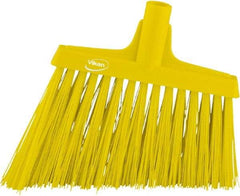 Vikan - 9-1/2" Wide, Yellow Synthetic Bristles, Angled Broom - Strong Tooling