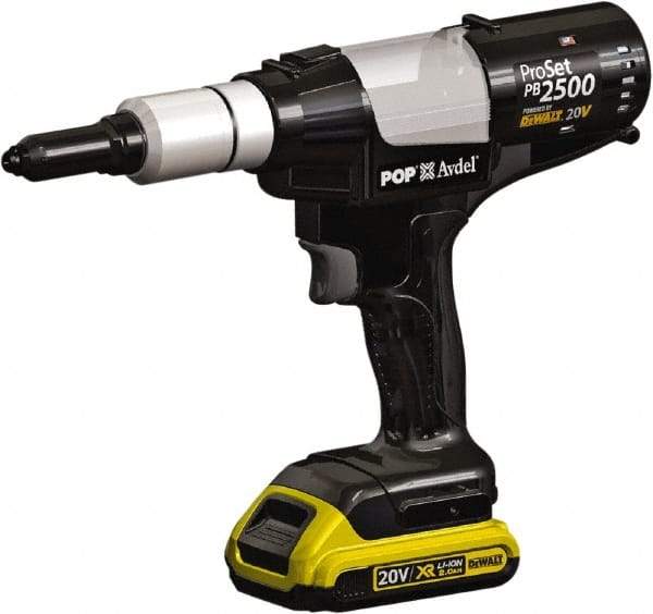 POP Fasteners - All up to 3/16" Closed End Rivet Capacity , 1,911 Lb Pull Force Cordless Electric Riveter - 0.984" Stroke Length, 20 VDC, Mandrel Collection - Strong Tooling