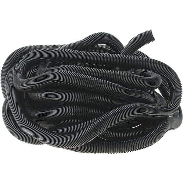 Value Collection - 0.95" ID, Black/Gray Nylon Corrugated Cable Sleeve - 50' Coil Length, -40 to 300°F - Strong Tooling