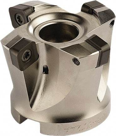 Seco - 6 Inserts, 3.1496" Cutter Diam, 0.0787" Max Depth of Cut, Indexable High-Feed Face Mill - 1.063" Arbor Hole Diam, 0.4882" Keyway Width, 1.9685" High, SCE.. 1206.. Inserts - Strong Tooling