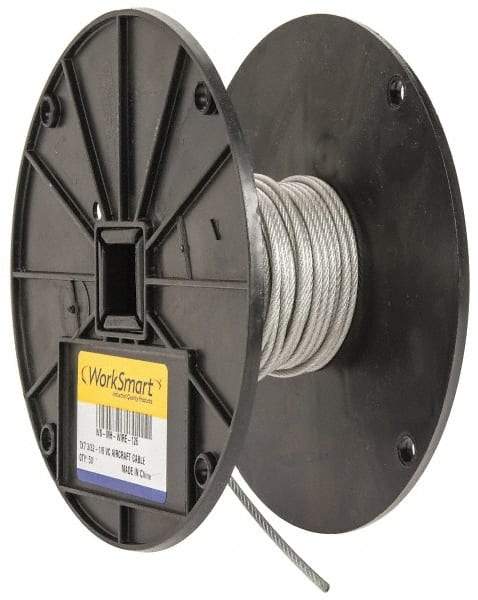 Value Collection - 1/8" x 3/32" Diam, Aircraft Cable - 920 Lb Breaking Strength, 7 x 7 Strand Core, Vinyl Coating - Strong Tooling