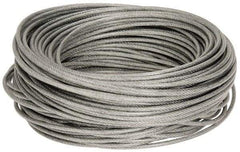 Value Collection - 3/32" x 1/16" Diam, Aircraft Cable - 480 Lb Breaking Strength, 7 x 7 Strand Core, Vinyl Coating - Strong Tooling