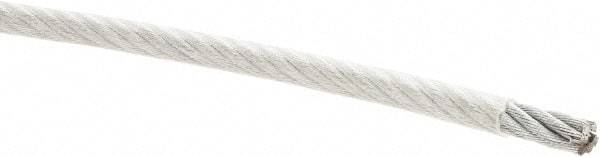 Value Collection - 3/8" x 5/16" Diam, Aircraft Cable - 9,800 Lb Breaking Strength, 7 x 19 Strand Core, Vinyl Coating - Strong Tooling