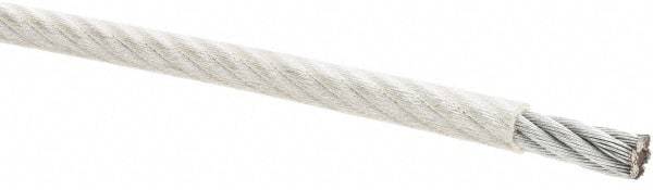 Value Collection - 7/16" x 3/8" Diam, Aircraft Cable - 14,400 Lb Breaking Strength, 7 x 19 Strand Core, Vinyl Coating - Strong Tooling