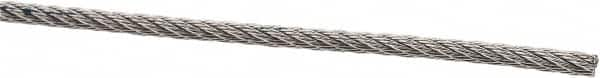 Value Collection - 1/16" Diam, Aircraft Cable - 480 Lb Breaking Strength, 7 x 7 Strand Core - Strong Tooling