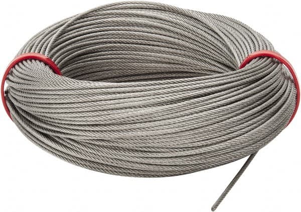 Value Collection - 1/16" Diam, Aircraft Cable - 480 Lb Breaking Strength, 7 x 7 Strand Core - Strong Tooling