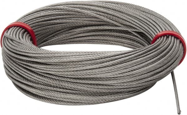 Value Collection - 1/16" Diam, Aircraft Cable - 480 Lb Breaking Strength, 7 x 7 Strand Core - Strong Tooling