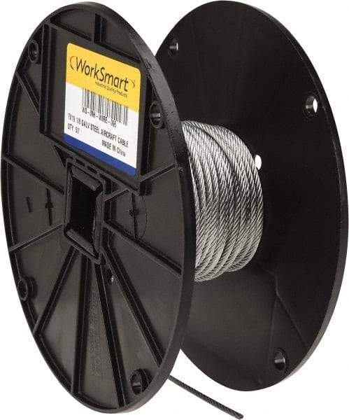 Value Collection - 1/8" Diam, Aircraft Cable - 1,760 Lb Breaking Strength, 7 x 19 Strand Core - Strong Tooling