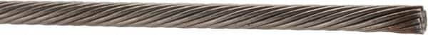 Value Collection - 1/8" Diam, Aircraft Cable - 2,100 Lb Breaking Strength, 1 x 19 Single Strand - Strong Tooling