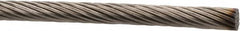 Value Collection - 1/4" Diam, Aircraft Cable - 8,200 Lb Breaking Strength, 1 x 19 Single Strand - Strong Tooling