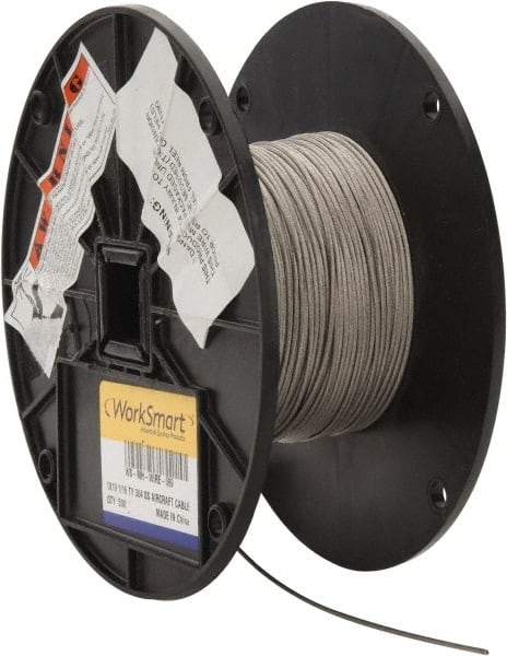 Value Collection - 1/16" Diam, Aircraft Cable - 500 Lb Breaking Strength, 1 x 19 Single Strand - Strong Tooling