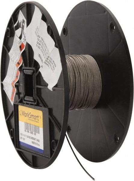 Value Collection - 1/16" Diam, Aircraft Cable - 500 Lb Breaking Strength, 1 x 19 Single Strand - Strong Tooling