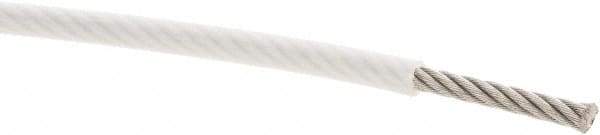 Value Collection - 3/8" x 1/4" Diam, Aircraft Cable - 6,400 Lb Breaking Strength, 7 x 19 Strand Core, Nylon Coating - Strong Tooling