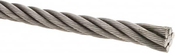 Value Collection - 5/8" Diam, Steel Wire Rope - 30,000 Lb Breaking Strength, 6 x 19 IWRC - Strong Tooling