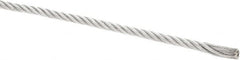 Value Collection - 5/32" Diam, Galvanized Steel Wire Rope - 2,800 Lb Breaking Strength, 7 x 19 Strand Core - Strong Tooling