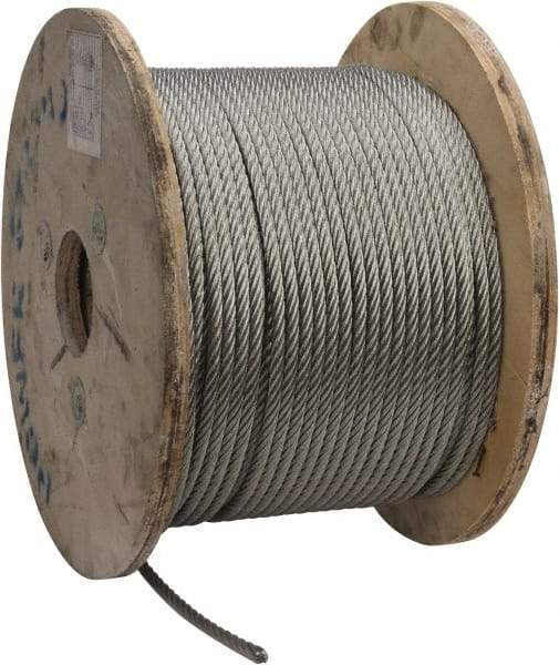 Value Collection - 5/16" Diam, Galvanized Steel Wire Rope - 9,800 Lb Breaking Strength, 7 x 19 Strand Core - Strong Tooling