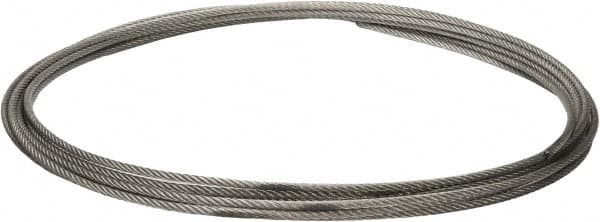 Value Collection - 5/16" Diam, Galvanized Steel Wire Rope - 9,800 Lb Breaking Strength, 7 x 19 Strand Core - Strong Tooling