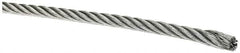 Value Collection - 3/32" Diam, Galvanized Steel Wire Rope - 1,000 Lb Breaking Strength, 7 x 19 Strand Core - Strong Tooling