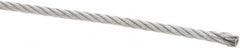 Value Collection - 3/16" Diam, Galvanized Steel Wire Rope - 4,200 Lb Breaking Strength, 7 x 19 Strand Core - Strong Tooling