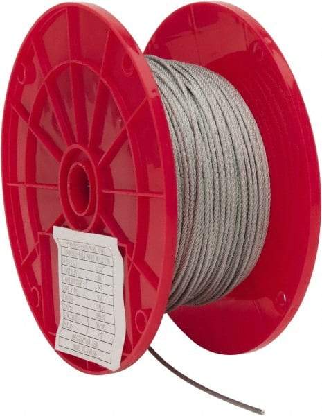 Value Collection - 3/32" Diam, Aircraft Cable - 920 Lb Breaking Strength, 7 x 7 Strand Core - Strong Tooling