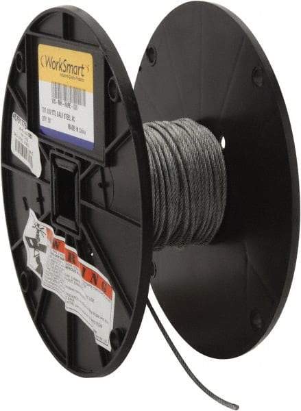 Value Collection - 3/32" Diam, Aircraft Cable - 920 Lb Breaking Strength, 7 x 7 Strand Core - Strong Tooling