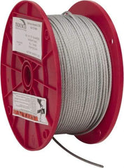 Value Collection - 1/8" Diam, Aircraft Cable - 1,700 Lb Breaking Strength, 7 x 7 Strand Core - Strong Tooling