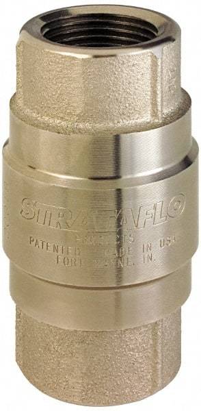 Strataflo - 3/8" Nickel Plated Brass Check Valve - Inline, FNPT x FNPT, 400 WOG - Strong Tooling