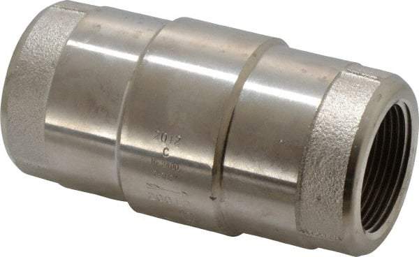 Strataflo - 1-1/4" Nickel Plated Brass Check Valve - Inline, FNPT x FNPT, 400 WOG - Strong Tooling