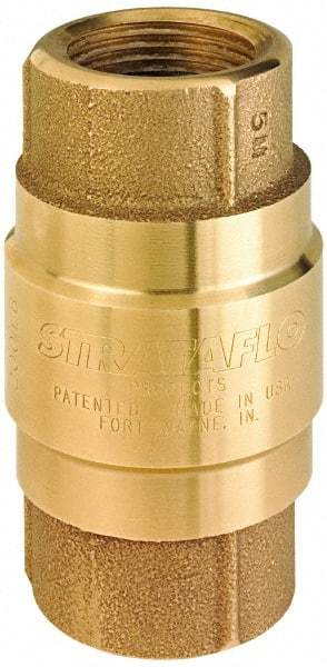 Strataflo - 2" Brass Check Valve - Inline, FNPT x FNPT, 200 WOG - Strong Tooling