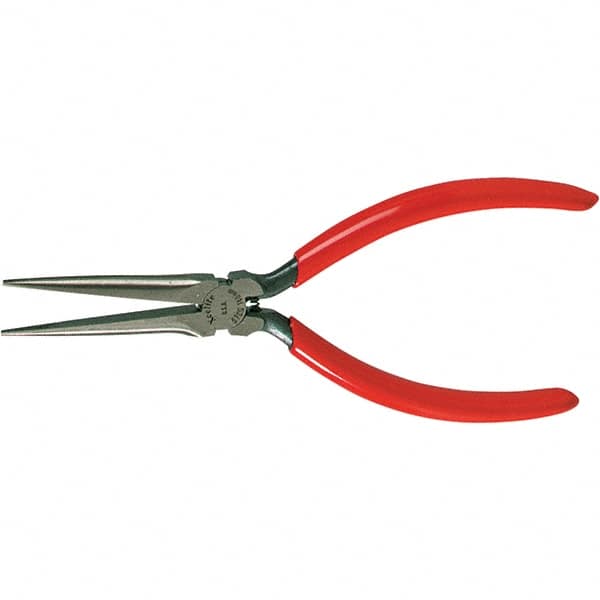 Xcelite - 1-11/16" OAL, 1-23/32" Jaw Length x 15/32" Jaw Width, Long Needle Nose Pliers - Serrated Jaw, Heavy Duty Plastic Dipped Handle - Strong Tooling