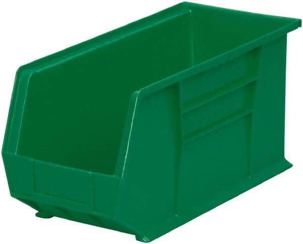 Akro-Mils - 60 Lb. Load Capacity, 18" Deep, Green Polymer Hopper Stacking Bin - 9" High x 8-1/4" Wide x 18" Long - Strong Tooling