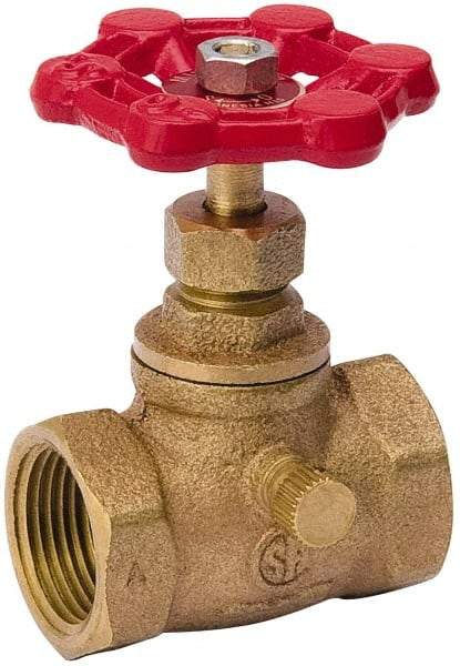 Value Collection - 3/4" Pipe, 125 psi WOG Rating, Brass Stop & Waste Valve - Lobe Type Handle, IPS End Connections, Use with Water, Oil, Air - Strong Tooling