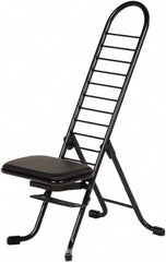 Vestil - 16-3/4" Wide x 21-1/4" Deep x 13" & 34" High, Steel Folding Chair with 1" Padded Seat - Black - Strong Tooling