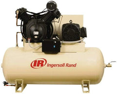 Ingersoll-Rand - 15 hp, 120 Gal Stationary Electric Horizontal Screw Air Compressor - Three Phase, 175 Max psi, 50 CFM, 460 Volt - Strong Tooling