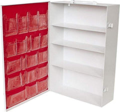 Medique - 15-1/8 Inch Wide x 5-1/8 Inch Deep x 21-1/8 Inch High, Fixed Industrial Empty First Aid Cabinet - Metal, Horizontal, 4 Shelves, White - Strong Tooling