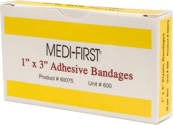 Medique - 3" Long x 1" Wide, General Purpose Self-Adhesive Bandage - Yellow, Plastic Bandage - Strong Tooling