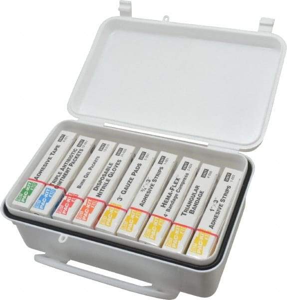 Medique - 10 & 9 Piece, 10 Person, Refill for Industrial First Aid Kit - 7-7/16" Wide x 2-3/8" Deep x 4-5/8" High, Plastic Case - Strong Tooling