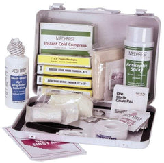 Medique - 24 Piece, 10 Person, Multipurpose/Auto/Travel First Aid Kit - 9-1/2" Wide x 2-3/4" Deep x 6-3/4" High, Metal Case - Strong Tooling