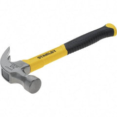 Stanley - 20 oz Head, Straight Rip Claw Hammer - 12.8" OAL, Steel Head, 1.18" Face Diam, Smooth Face, Fiberglass Handle with Grip - Strong Tooling