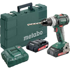 Metabo - 18 Volt 1/16 to 1/2" Keyless Chuck Cordless Hammer Drill - 31950 BPM, 600 to 2,100 RPM, Reversible, Pistol Grip Handle - Strong Tooling